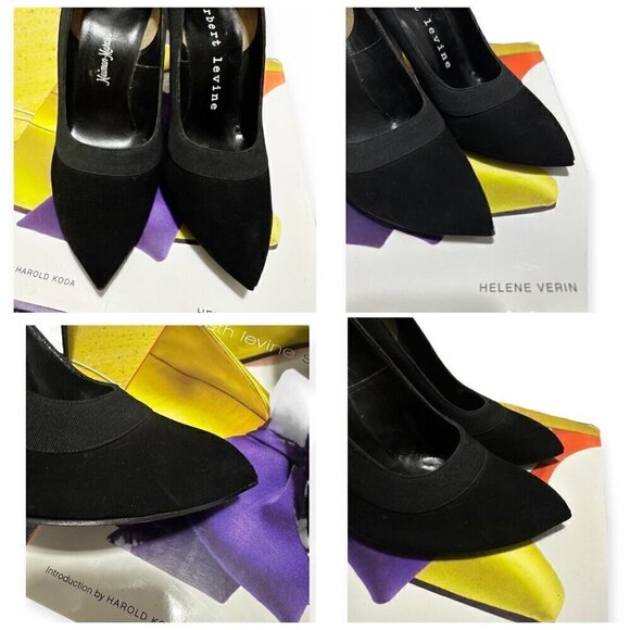 Vintage Herbert Levine "Sailor Beware" Pumps with Bow at Back, Black Suede, Size - Picture 11 of 16